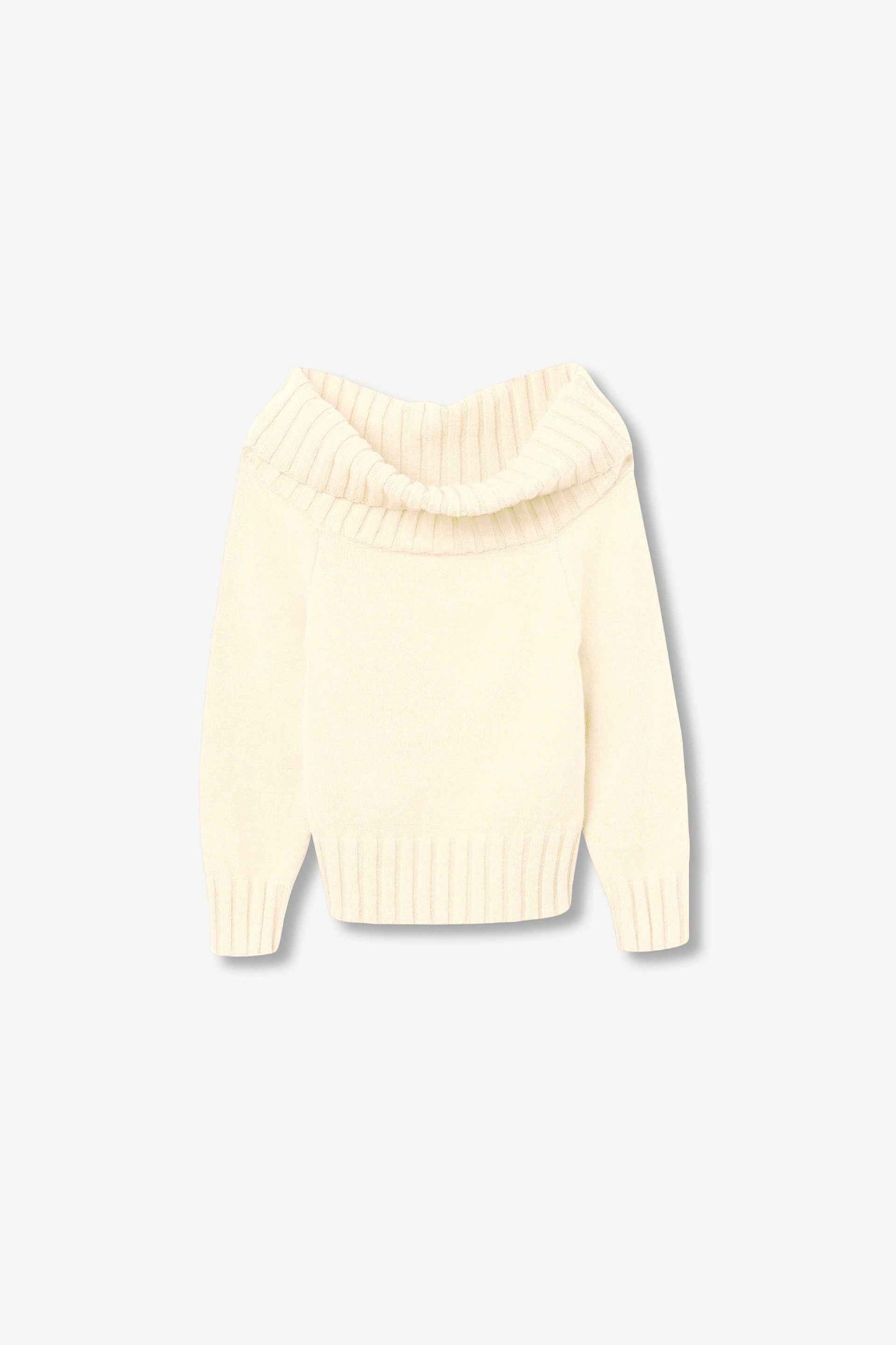 CAVERN OFF-SHOULDER RIBBED SWEATER