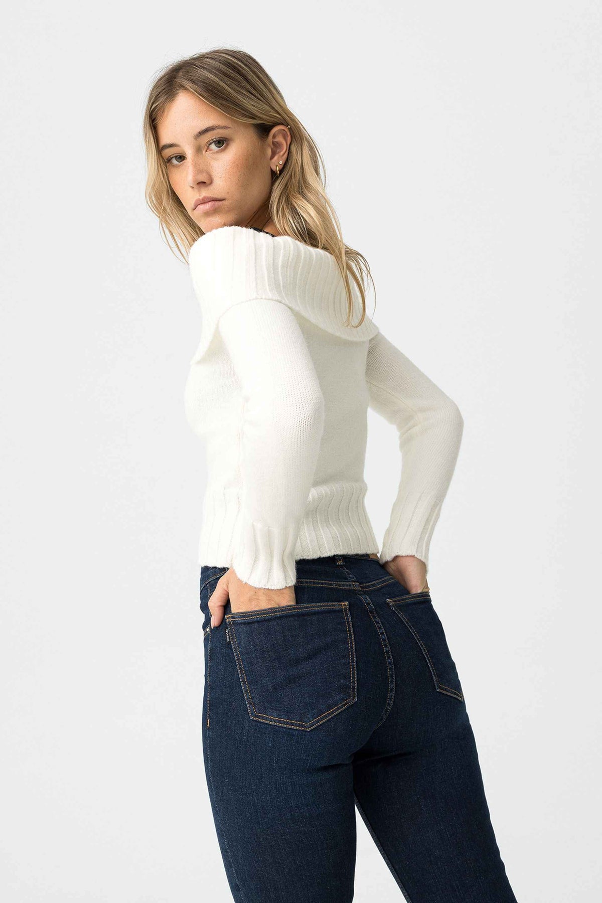 Cavern Off-Shoulder Ribbed Sweater - BEST CLOTHES