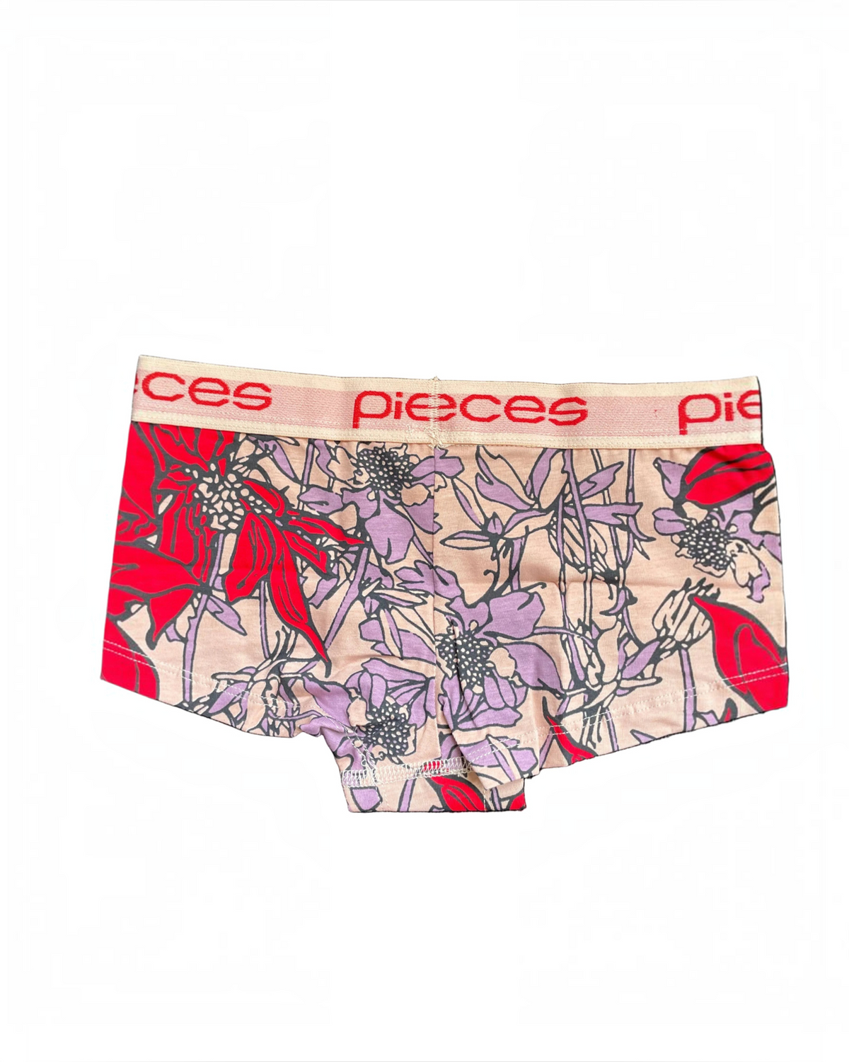 BEST CLOTHES Pieces floral print boxer briefs in pink with a branded elastic waistband made from organic cotton blend