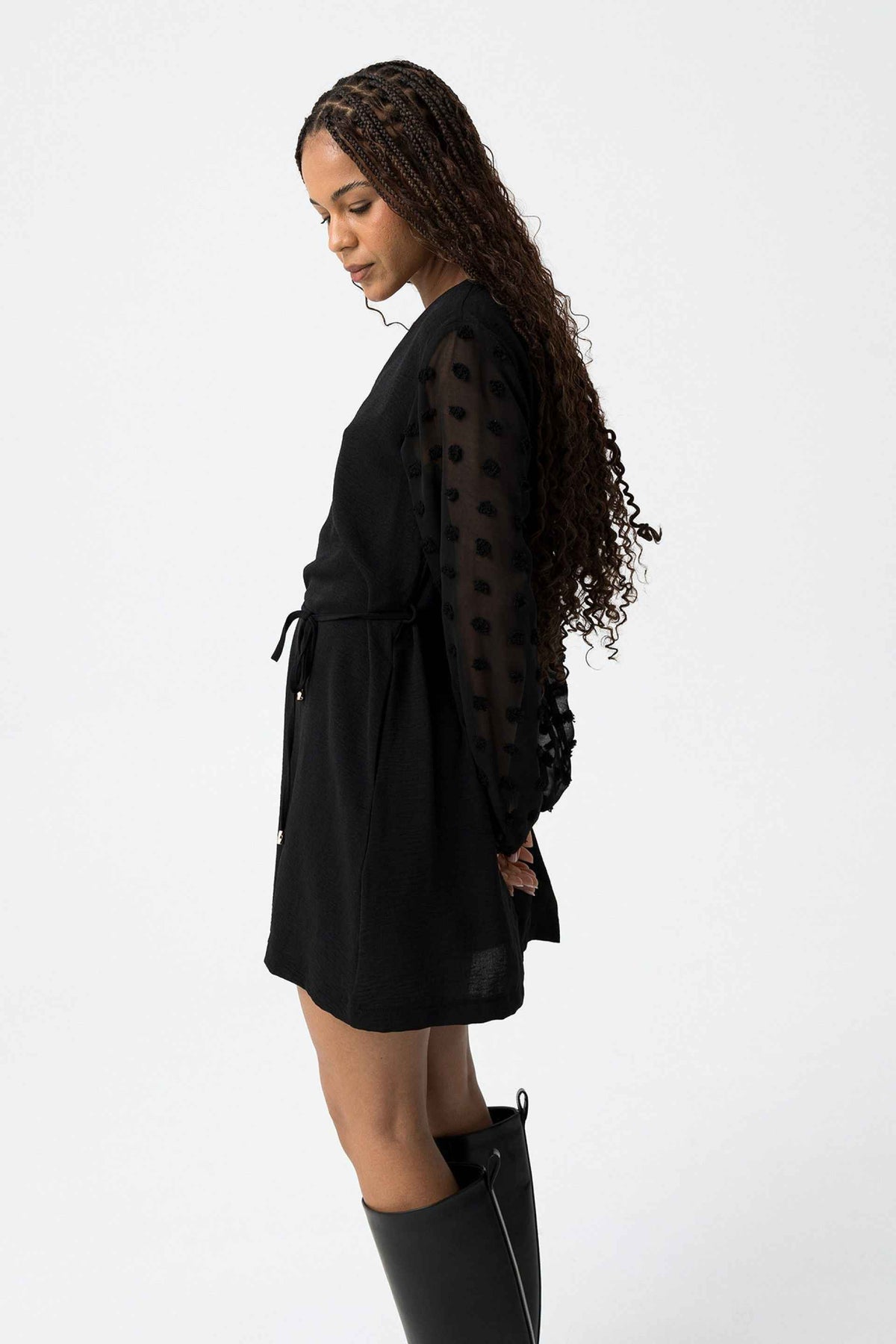 PAULA LACE SLEEVE TUNIC DRESS - BEST CLOTHES