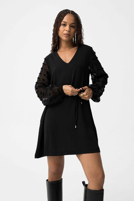 PAULA LACE SLEEVE TUNIC DRESS