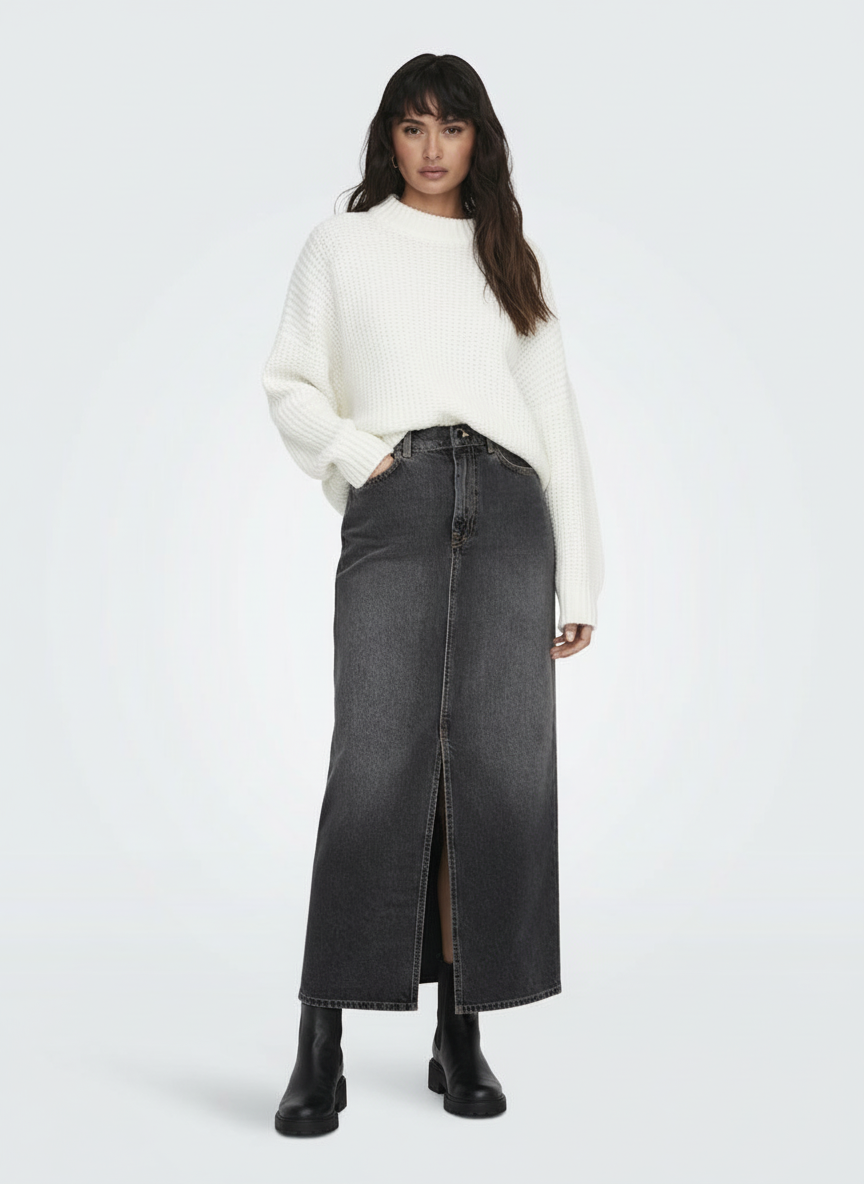CILLA LONG SLIT SKIRT DNM - BEST CLOTHES