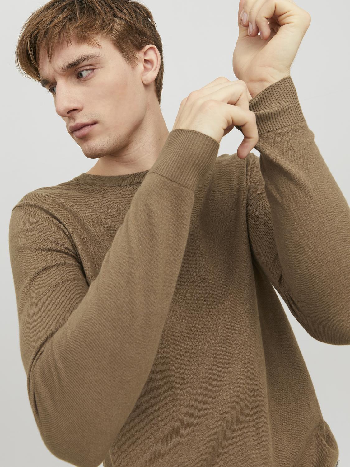 EMIL KNIT CREW NECK - STICKAT HERRTRÖJA - Best Clothes