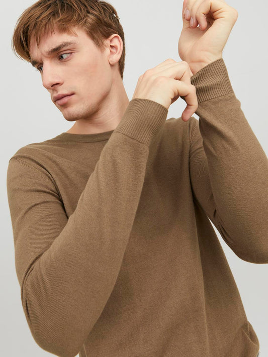 EMIL KNIT CREW NECK - STICKAT HERRTRÖJA - Best Clothes