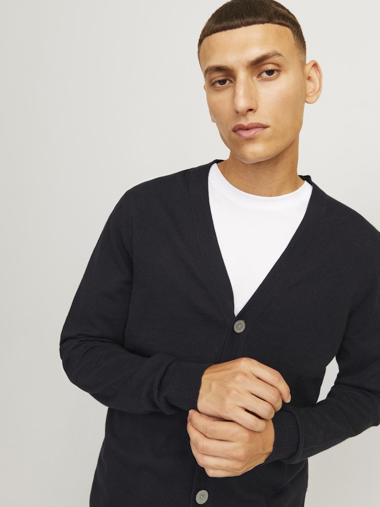 EMIL STRICK-CARDIGAN MIT KNOPF
