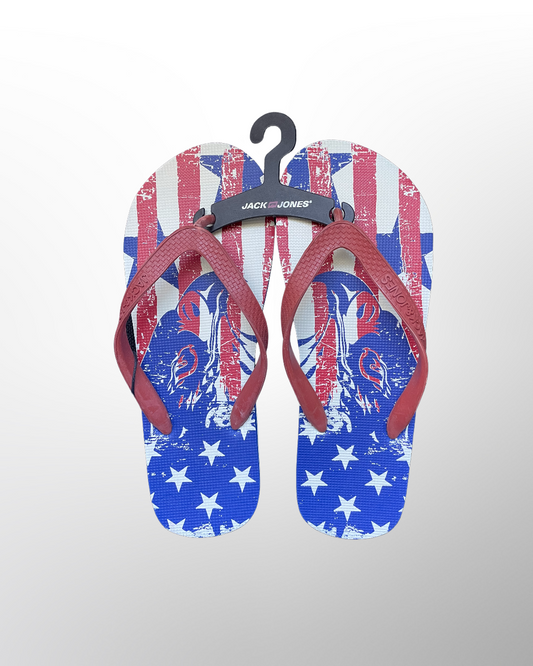 FLAG RUBBER RED - FLIP FLOPS - Best Clothes