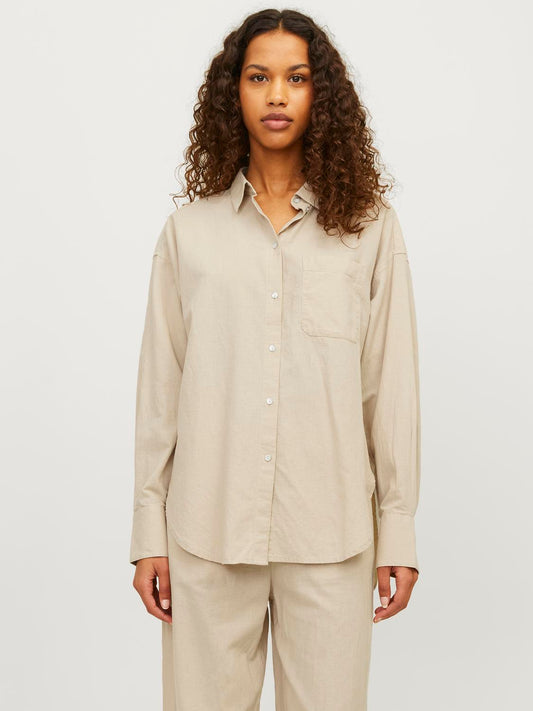 JAMIE LS LINEN BLEND SHIRT - Best Clothes