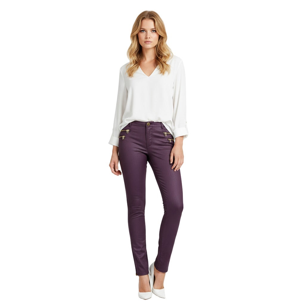 OLIVIA ZIP COATED PANT - BEST CLOTHES