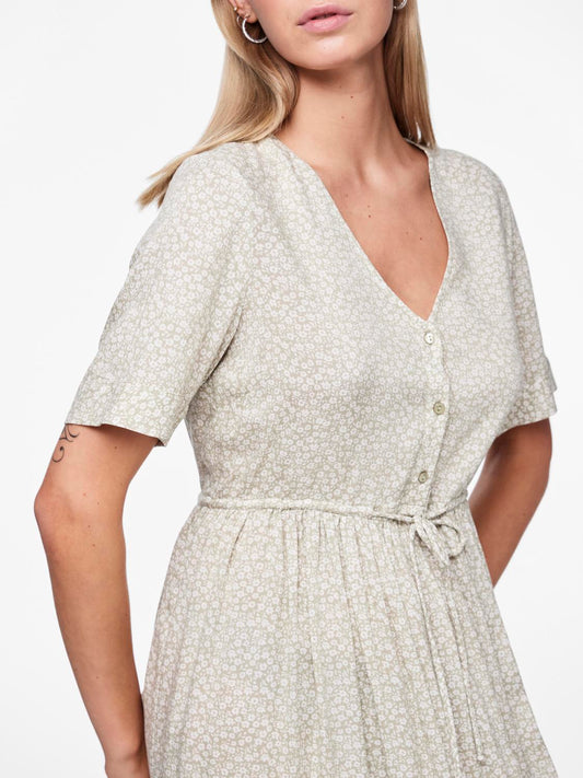 TALA SS STRING TIE MIDI DRESS - Best Clothes