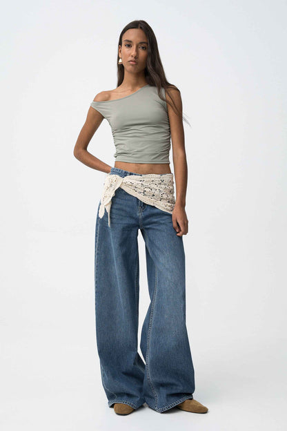 CHARLIE WIDE DARK BLUE JEANS