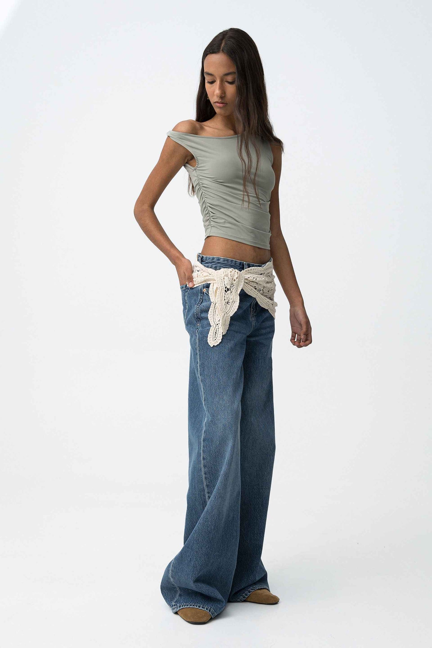 CHARLIE WIDE DARK BLUE JEANS