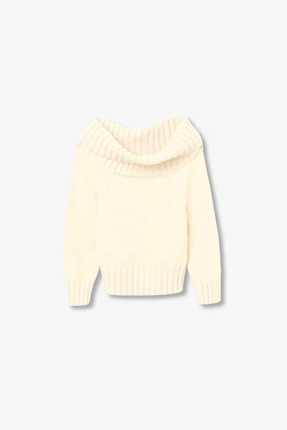 CAVERN OFF-SHOULDER RIBBED SWEATER