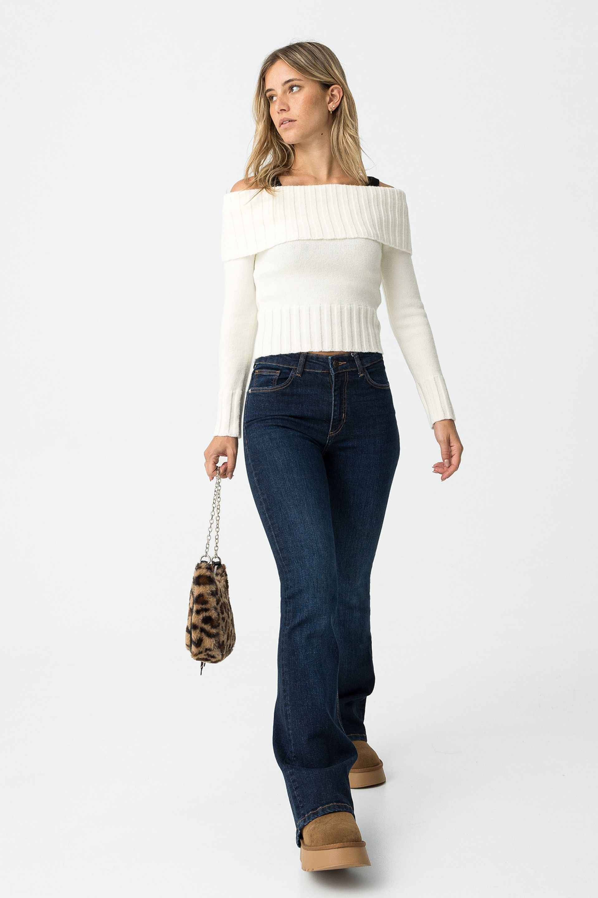 CAVERN OFF-SHOULDER RIBBED SWEATER