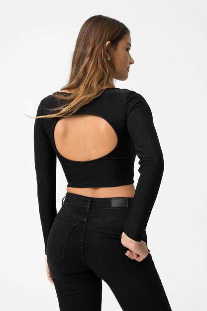 DALOT LONG SLEEVE CROP TOP