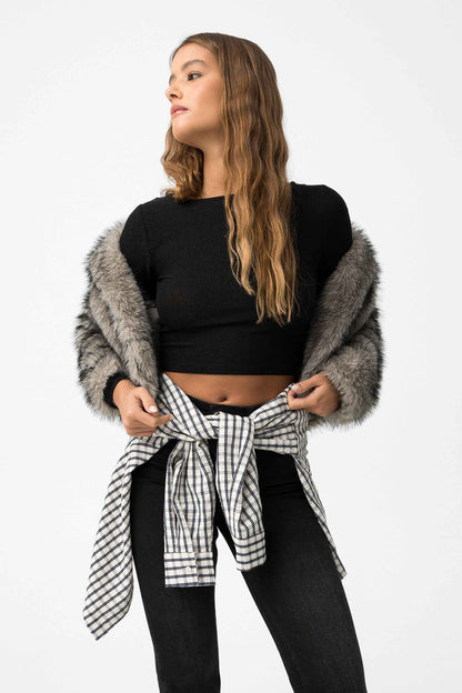 DALOT LONG SLEEVE CROP TOP