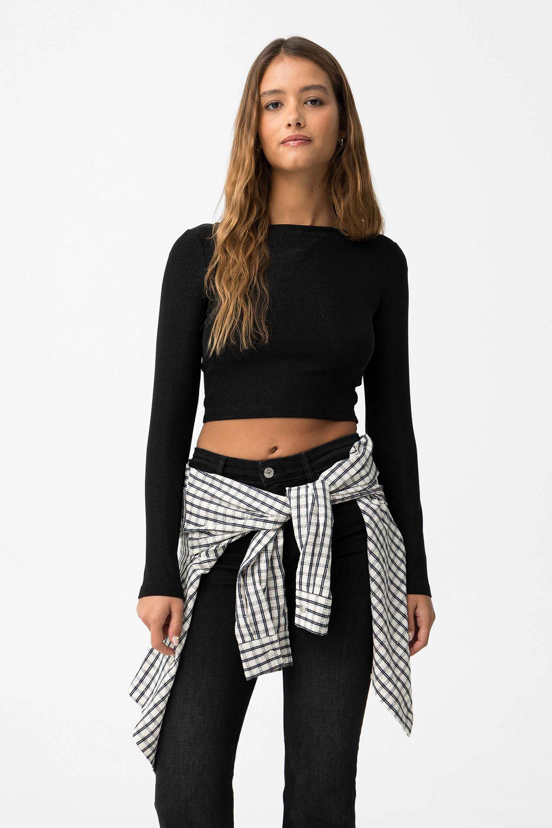 DALOT LONG SLEEVE CROP TOP