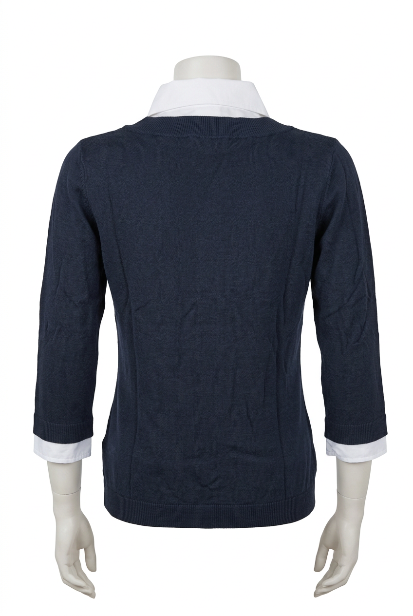 EYE 3/4-ARM-BLUSE MIT RUNDHALS-AUSSCHNITT