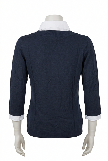 EYE 3/4-ARM-BLUSE MIT RUNDHALS-AUSSCHNITT
