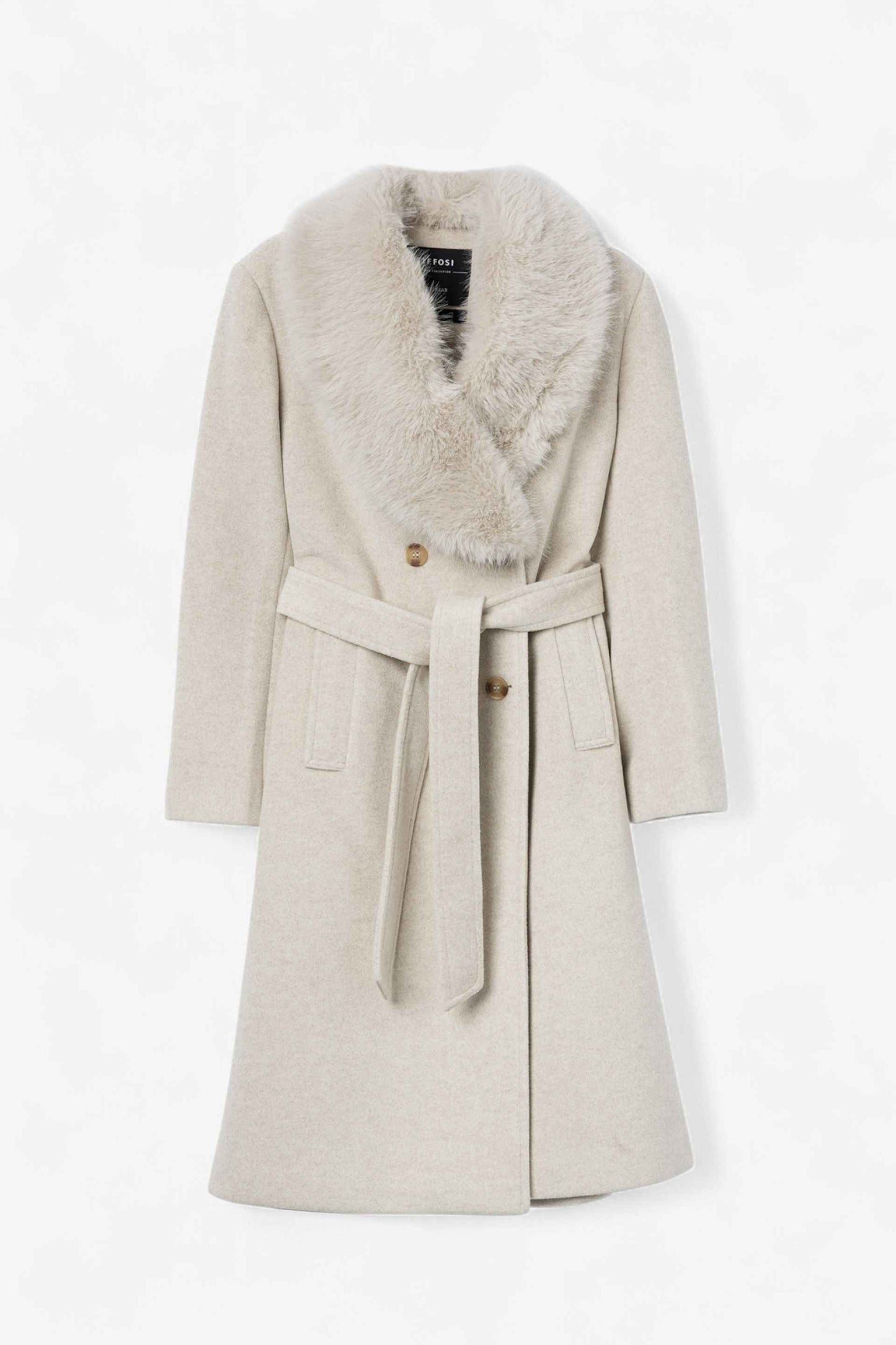 KATRIN ELEGANT WOMANS FUR COLLAR COAT