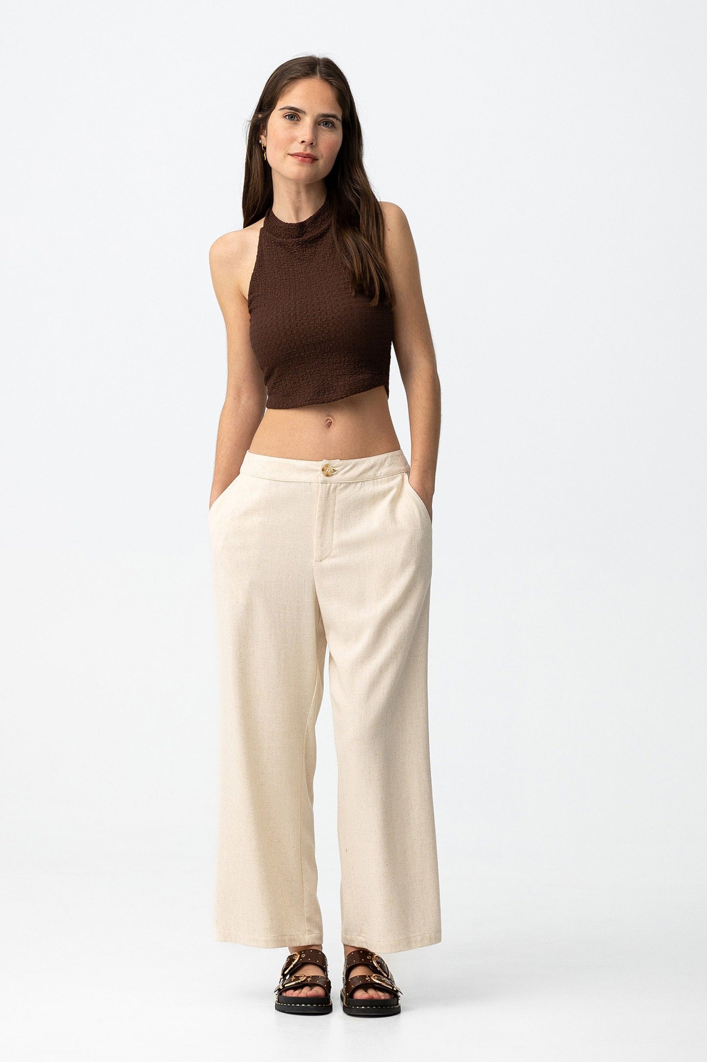 KHLOE WIDE LINEN PANT