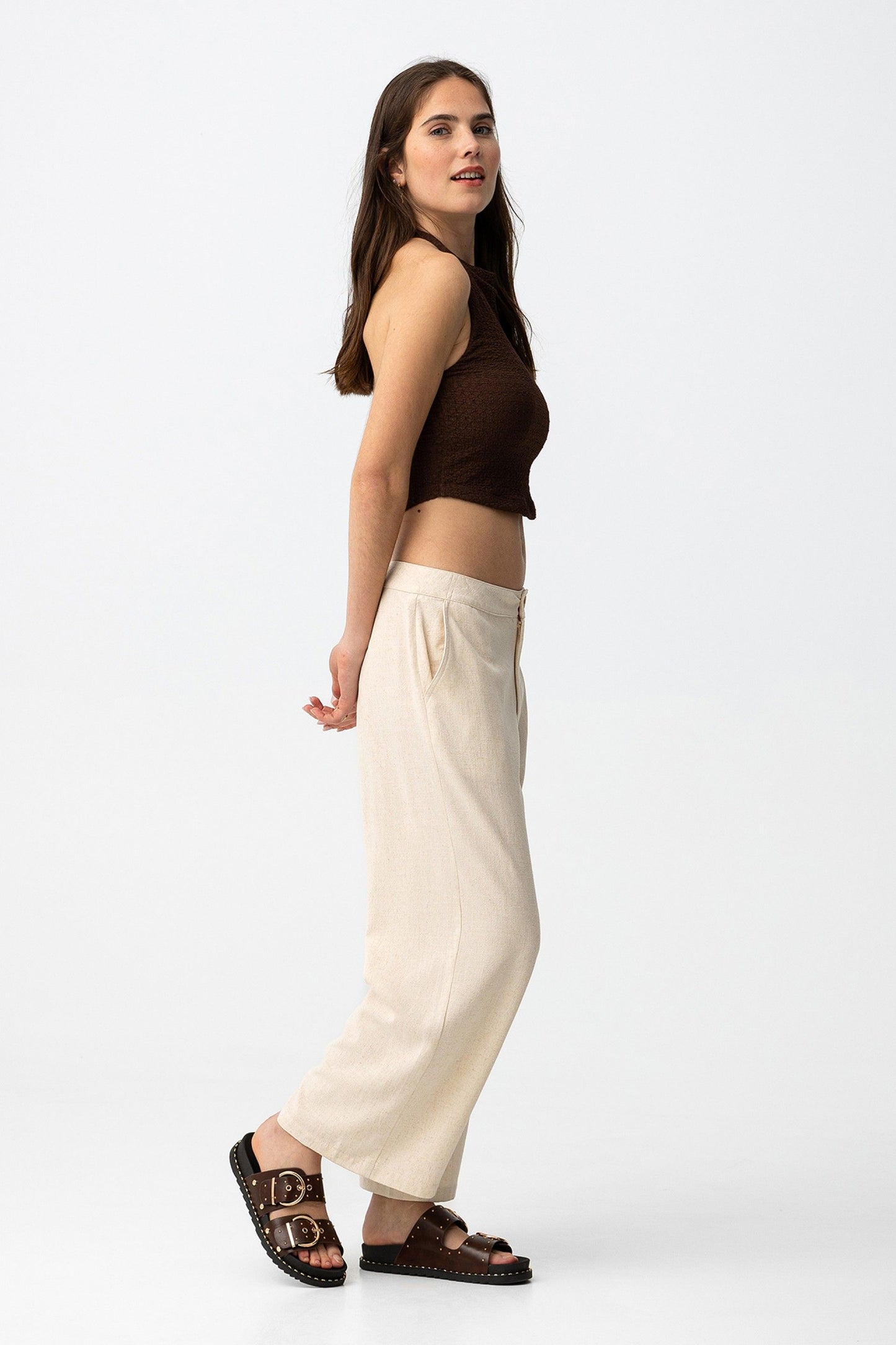 KHLOE WIDE LINEN PANT