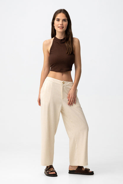 KHLOE WIDE LINEN PANT