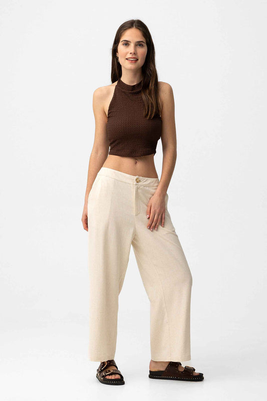 KHLOE WIDE LINEN PANT