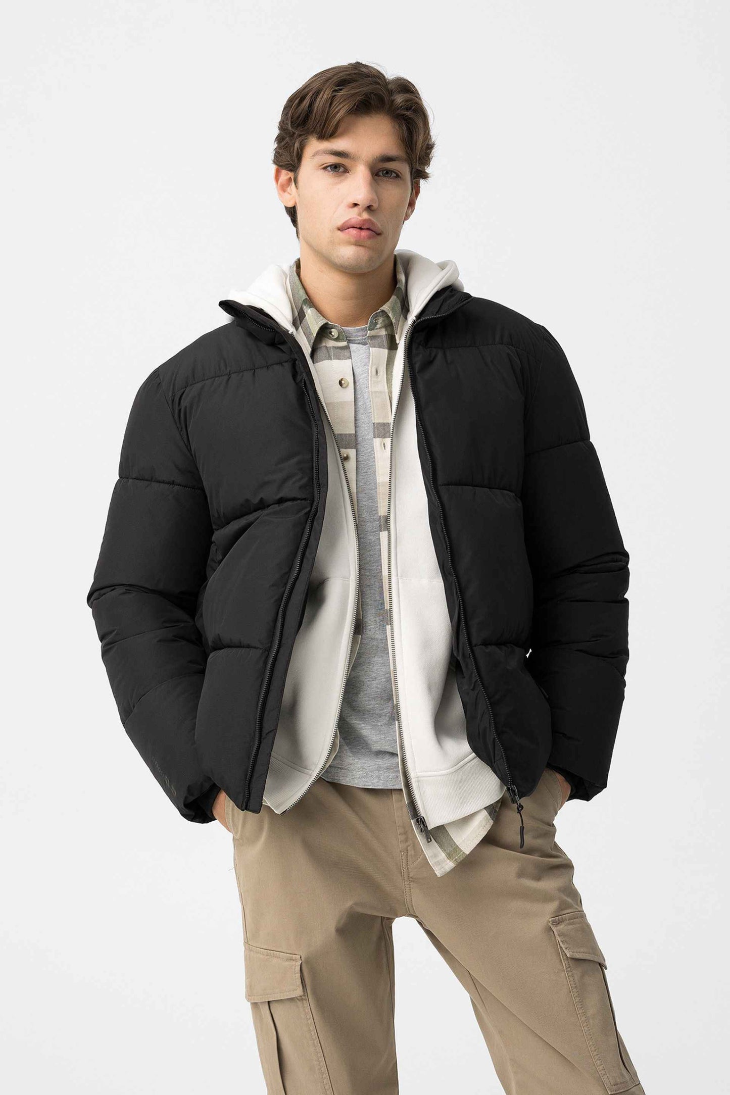 QUILTAD HERRJACKA PARKER