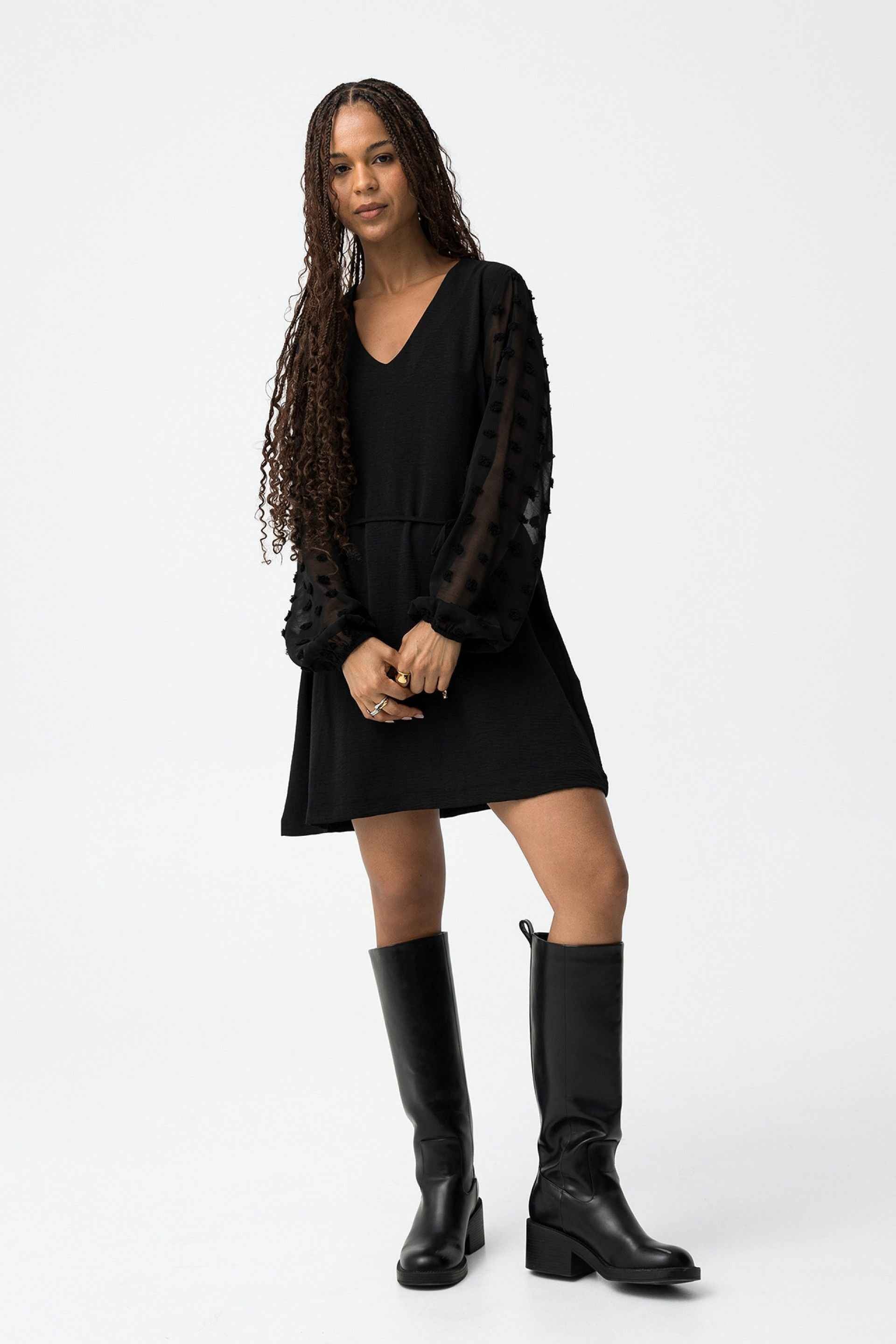 PAULA LACE SLEEVE TUNIC DRESS