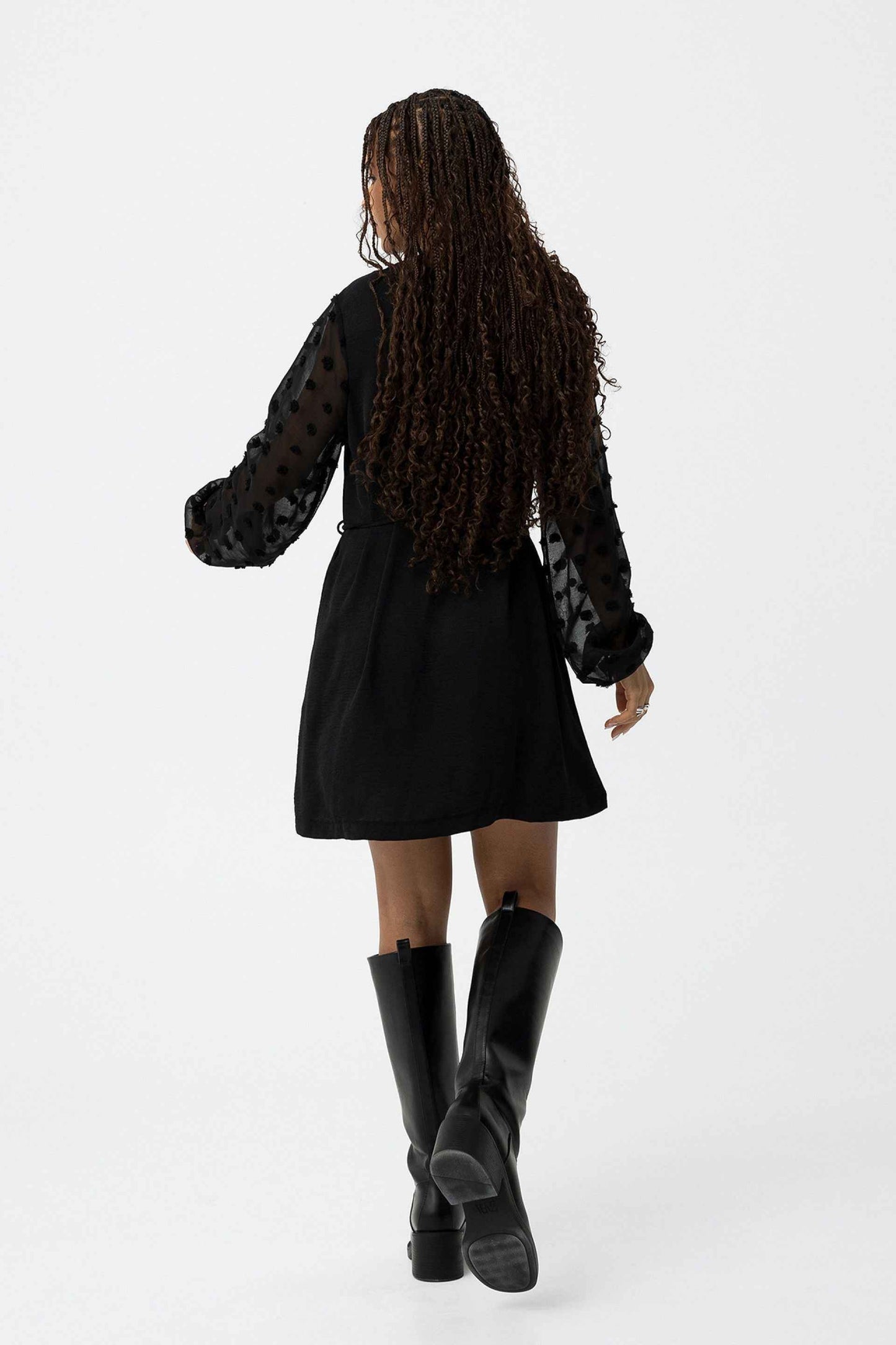 PAULA LACE SLEEVE TUNIC DRESS