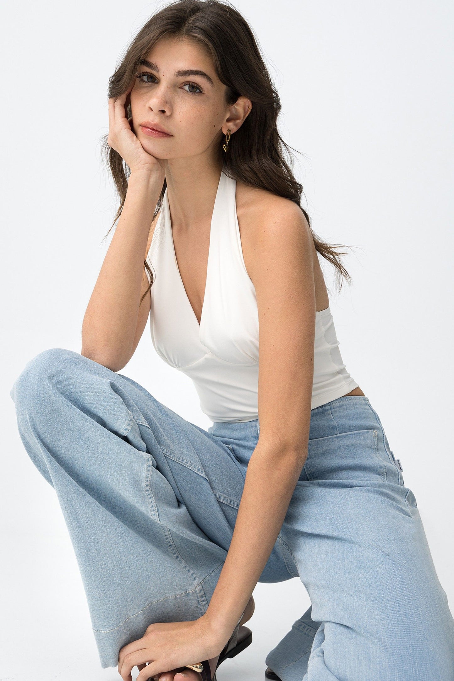 PIP WHITE HALTERNECK TOP