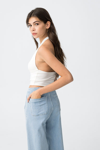 PIP WHITE HALTERNECK TOP