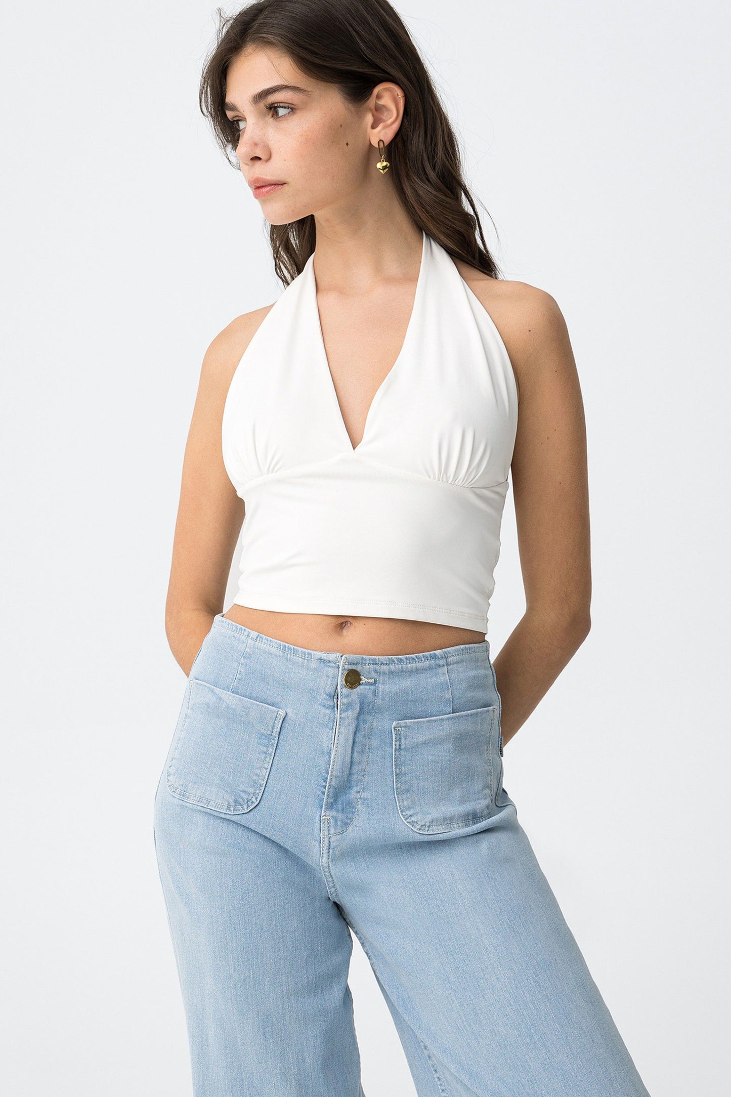 PIP WHITE HALTERNECK TOP