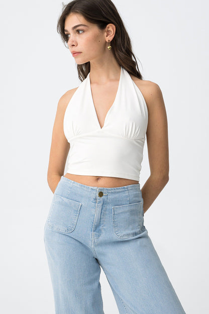 PIP WHITE HALTERNECK TOP