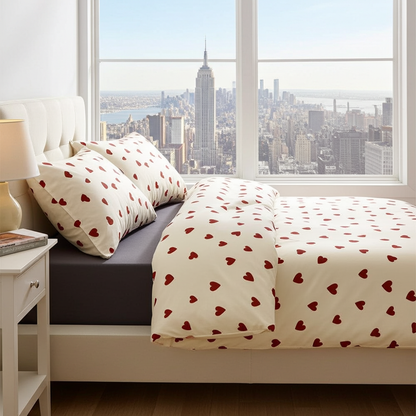 AMORI Bedding Set, 4 Pieces – Elegant Duvet Cover Set for Single Bed (150 x 200 cm)