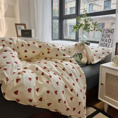 AMORI Bedding Set, 4 Pieces – Elegant Duvet Cover Set for Single Bed (150 x 200 cm)
