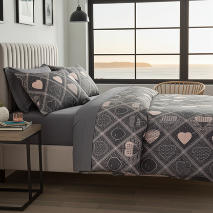 Bed linen set ANDORA 3 pieces – Soft and wrinkle-free duvet cover set (150x200cm)