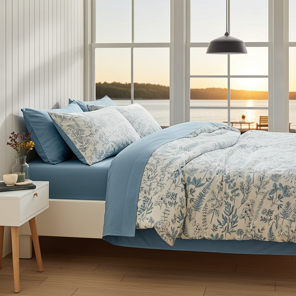 AZURO Duvet Cover Set 3 pieces – Soft two-tone duvet cover set (Several sizes)