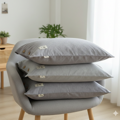Kuddfodral ROMA ljusblå – Stilrent och mjukt kuddfodral i linnekänsla 2-Pack (48x74 cm)