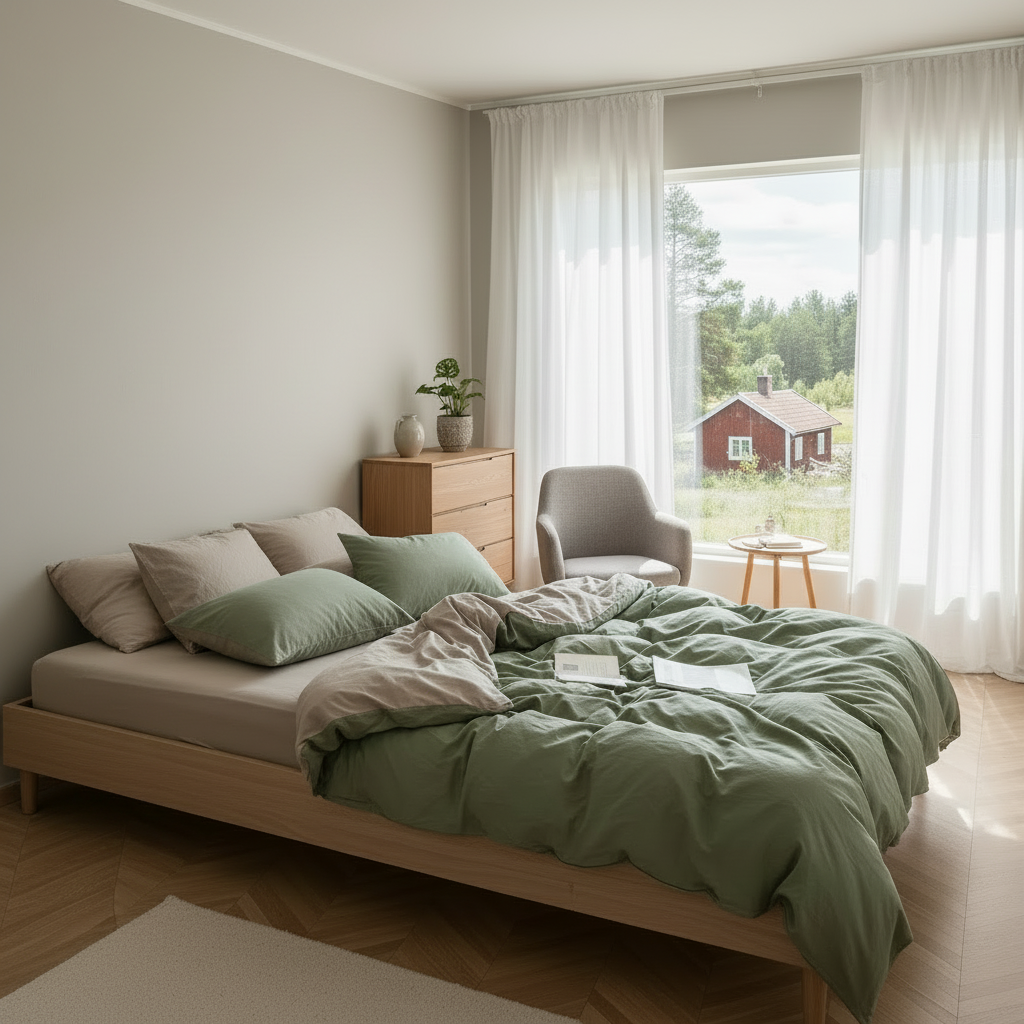 ZENTO Bedding Set 4 pieces - Complete duvet cover set for single bed (150x200cm)