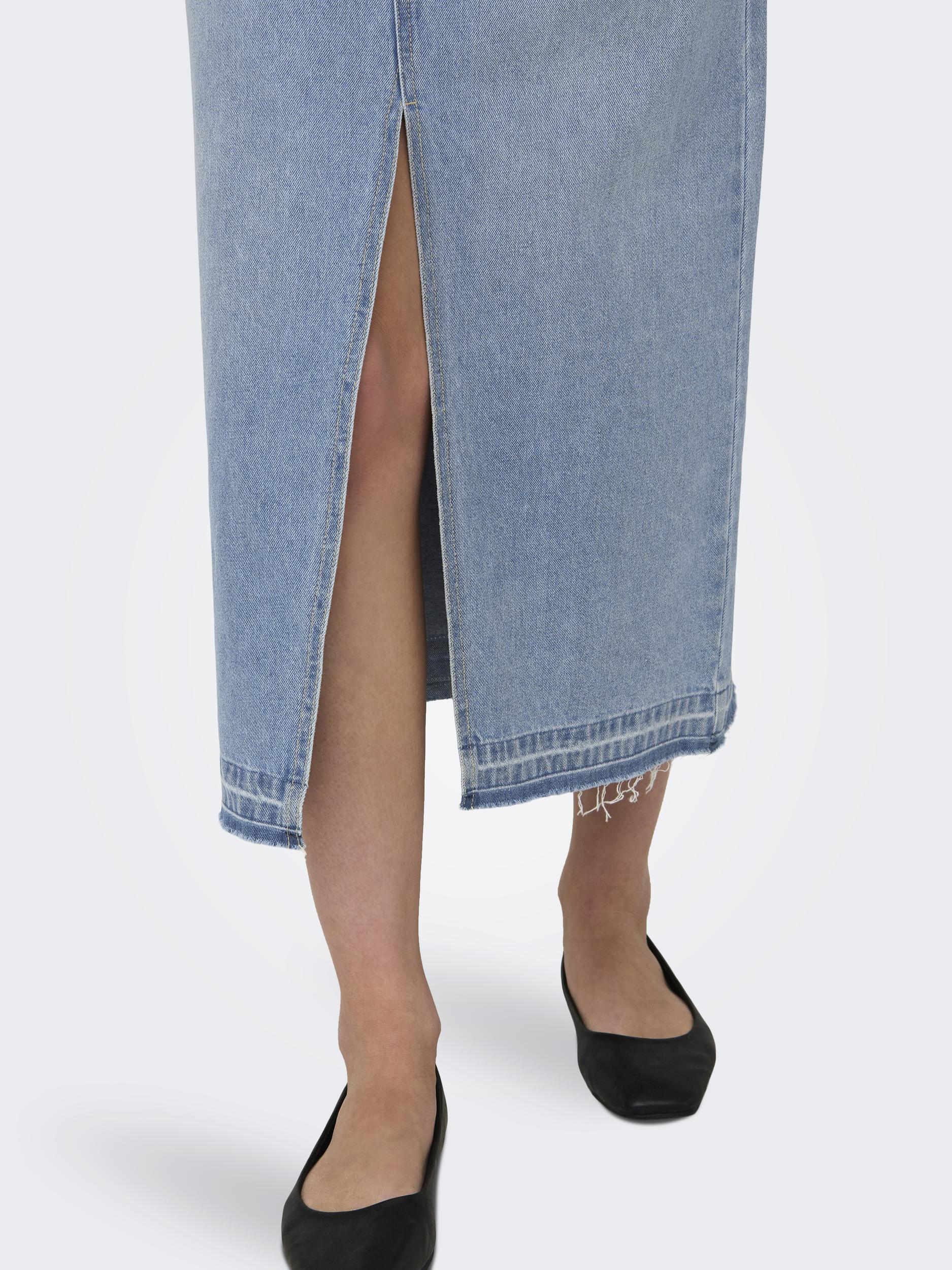 BELLA HW LONG SKIRT DNM - Best Clothes