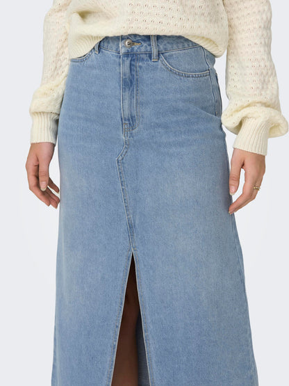 BELLA HW LONG SKIRT DNM - Best Clothes