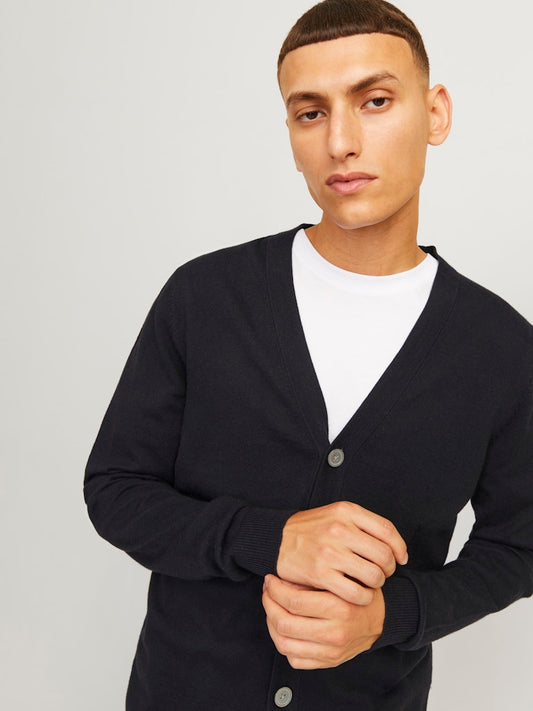 EMIL STRICK-CARDIGAN MIT KNOPF