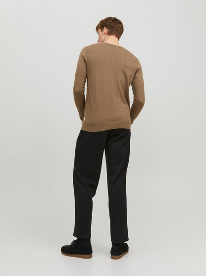EMIL KNIT CREW NECK - STICKAT HERRTRÖJA