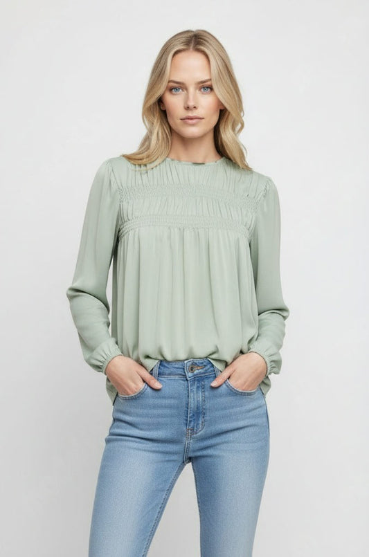 FREE LS SMOCK TOP