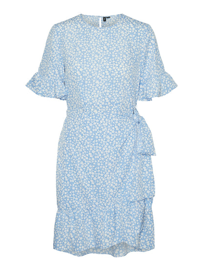 HENNA 2/4 O-NECK SHORT DRESS - BEST CLOTHES