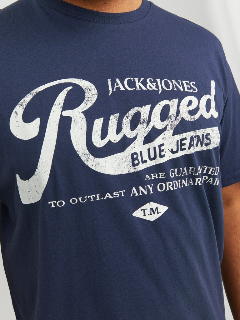 Jeans-T-Shirt, Kurzarm, Rundhalsausschnitt