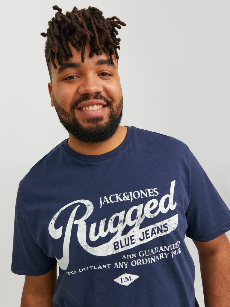 Jeans-T-Shirt, Kurzarm, Rundhalsausschnitt