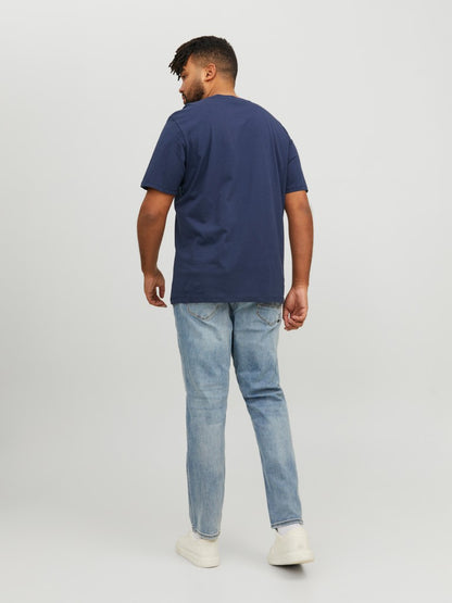 Jeans-T-Shirt, Kurzarm, Rundhalsausschnitt