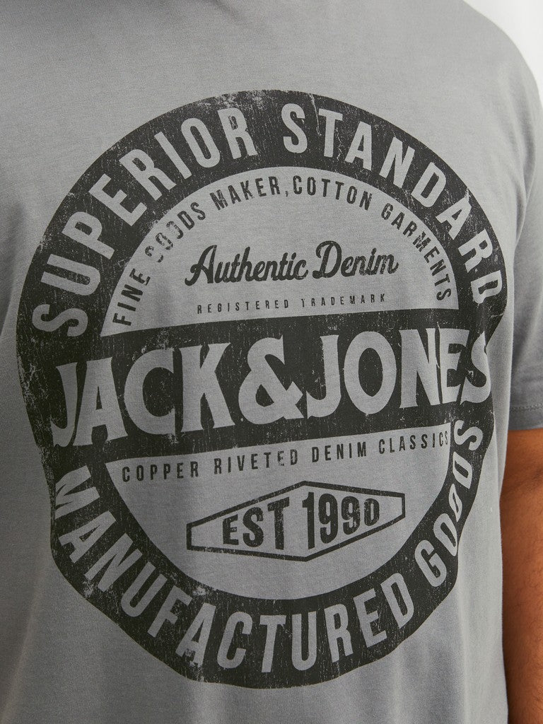 Jeans-T-Shirt, Kurzarm, Rundhalsausschnitt